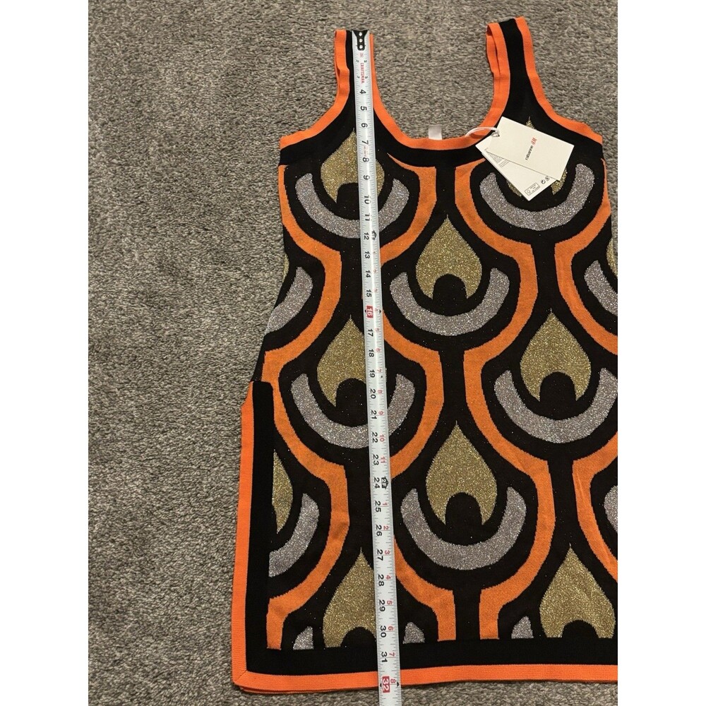 Rabanne X H&M Retro Glittery Jacquard Knit Mini Dress Size Large NWT - Picture 2 of 10